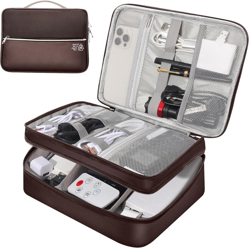CILLA Electronic Organizer Travel Case, Travel Cord Organizer Case Portable Waterproof Cable Organizer Bag for Charger, Cord, USB, Power Bank, Earphone - Image 1